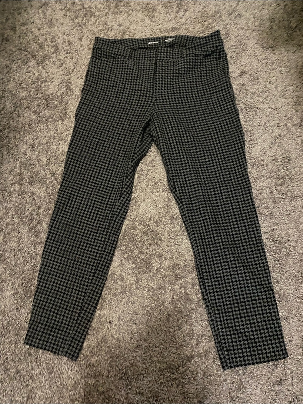 Women’s Black & White Houndstooth Slim Dress Pants